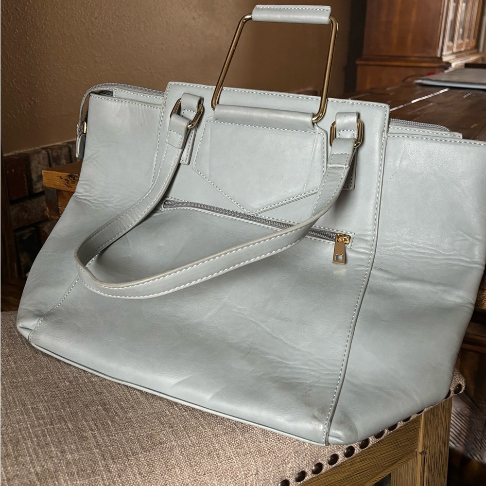 Elegant Blue Studded Women's Bag - Picture 5 of 9